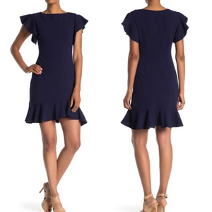 Vince Camuto Scuba Flutter Navy‎ Royal Blue Dress